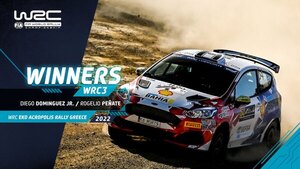 Domínguez gana la WRC3 Open y Zaldívar sube al podio en Acrópolis