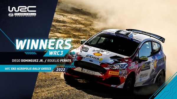 Domínguez gana la WRC3 Open y Zaldívar sube al podio en Acrópolis