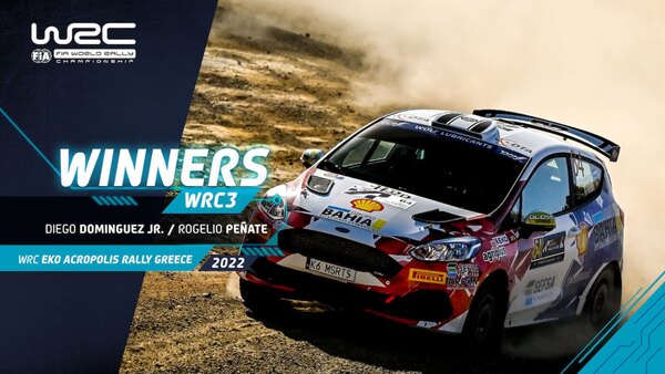 Domínguez gana la WRC3 Open y Zaldívar sube al podio en Acrópolis