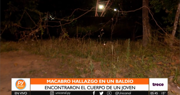 Hallan cuerpo de joven de 22 años en un baldío de Mariano Roque Alonso - trece