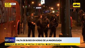 Falta de buses en horas de la madrugada  - ABC Noticias - ABC Color