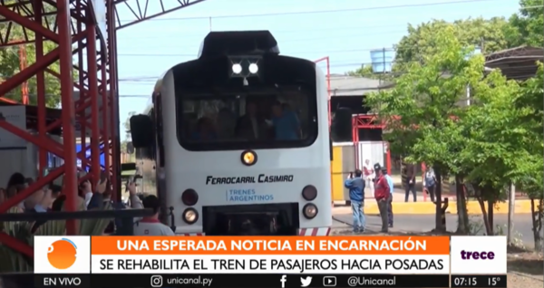 El tren de pasajeros opera nuevamente entre Encarnación y Posadas - Unicanal