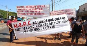 La Nación / Frentistas de Tres Bocas denuncian que el MOPC sigue sin pagar la indemnización