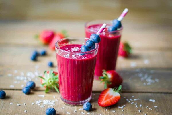 Batido de frutos rojos rico en antioxidantes