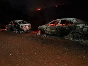 Pirapó: Policia no manejaba información de posible atraco y vehículos incinerados eran hurtados