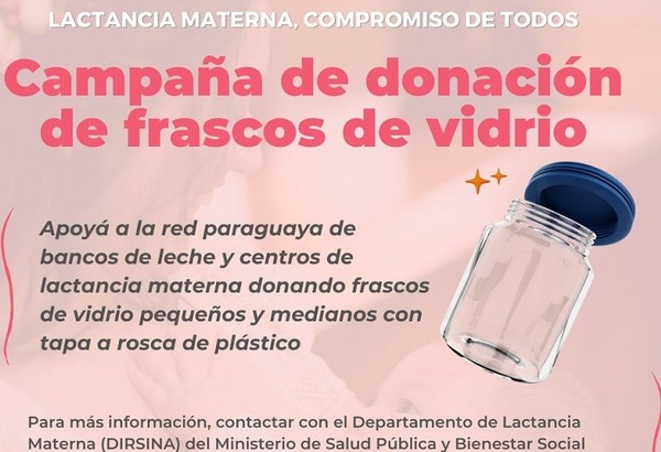 Campaña de donación de frascos de vidrio: eme´ẽ mitã kamby ryrurã | Lambaré Informativo