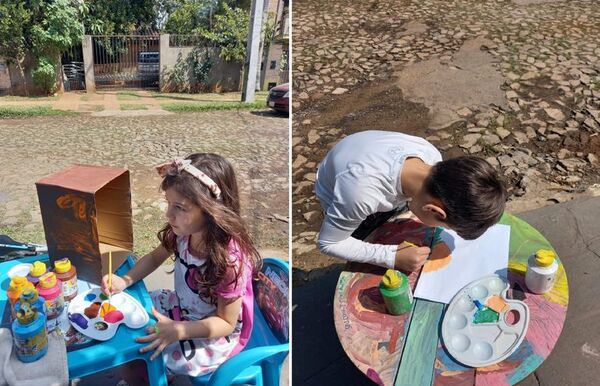 Arte contra inseguridad: la historia de los niños que regalan trazos de pintura a transeúntes - Nacionales - ABC Color