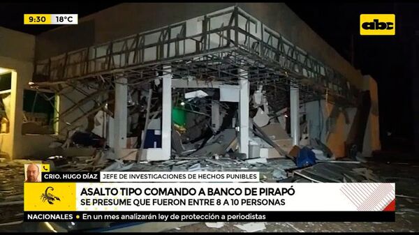 Vuelan un banco en Pirapó - ABC Noticias - ABC Color