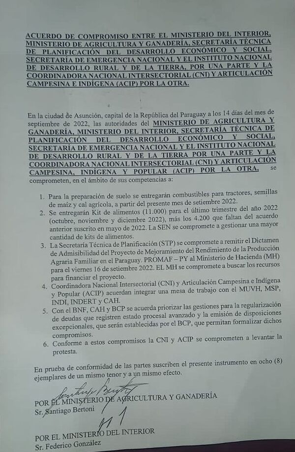 Campesinos levantarían protestas y acuerdan priorización de regularización de deudas | 1000 Noticias