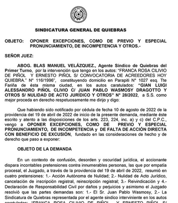 Sobrino de Wasmosy hace alarde de poder en despojo de inmuebles | DIARIO PRIMERA PLANA