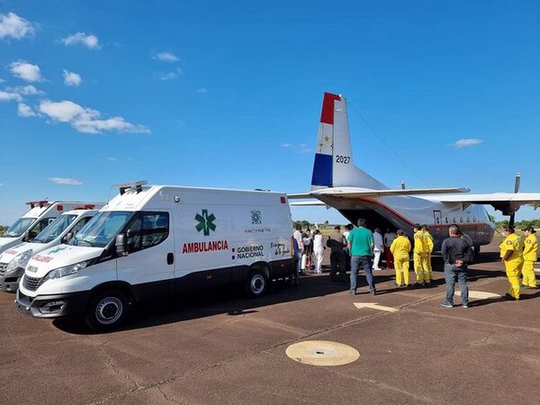 Accidentados en Ayolas son trasladados hasta Asunción vía aérea