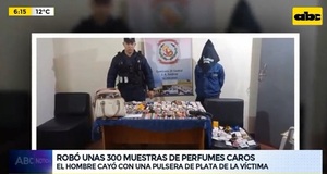 Capturan a ladrón confeso: Se llevó 300 muestras de costosos perfumes