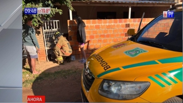 ¡Bomberos al rescate! Salvaron a gatito que quedó atrapado | Noticias Paraguay