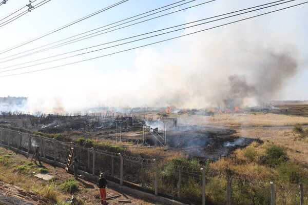 Diario HOY | Reportan incendio de pastizal en zona del Aeropuerto Internacional
