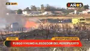 Reportan incendio en cercanías al Aeropuerto Silvio Pettirossi y Parque Ñu Guasu