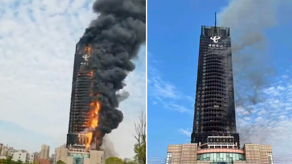 Diario HOY | VIDEO| Un rascacielos en China se incendia completamente en poco tiempo