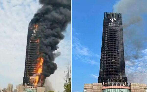Un rascacielos se incendia completamente en China – Prensa 5