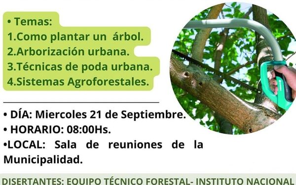 Invitan a capacitación sobre arborización en Mallorquín