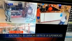 Delincuentes irrumpen en supermercado y se llevan dinero de local de cobranzas