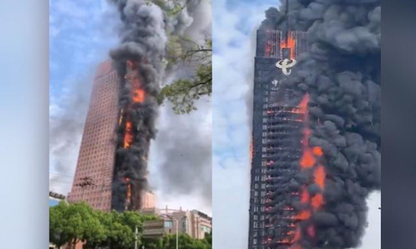 Incendio arrasa un rascacielos en una ciudad en China - OviedoPress