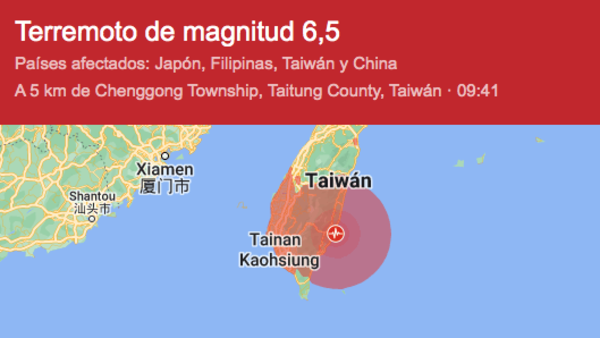 Diario HOY | Un sismo de magnitud 6,6 sacude la costa este de Taiwán
