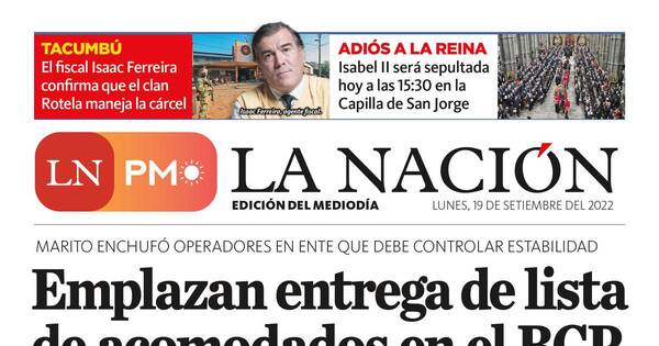 La Nación / LN PM: edición mediodía del 19 de setiembre