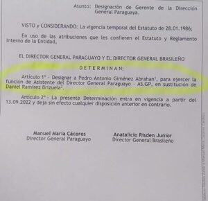 Funcionario con nefastos antecedentes es nombrado asistente del DGP de Itaipú