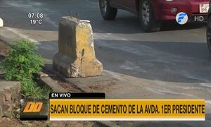 Sacaron bloques de cemento de la avenida Primer Presidente | Telefuturo
