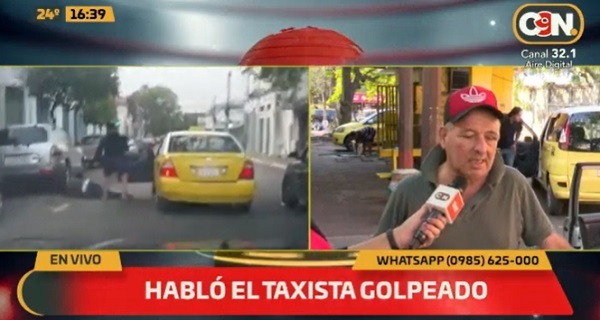 Taxista noqueado niega haber intimidado con cuchillo