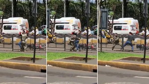 Militar y motociclista se agarraron a golpes en la cabecera del Puente de la Amistad