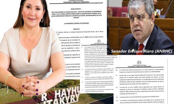 Senador Riera denunció millonario negociado de presidenta del INDERT en el distrito de Itakyry – Diario TNPRESS