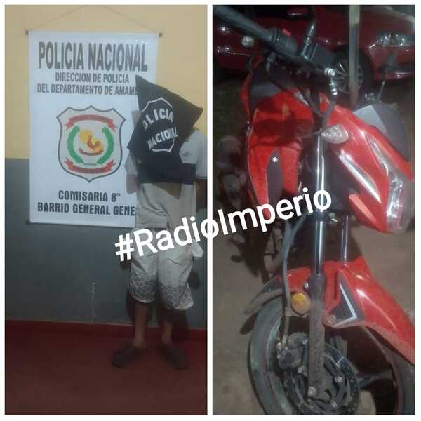 Detienen a un joven de 20 años e incautan de su poder una motocicleta hurtada - Radio Imperio