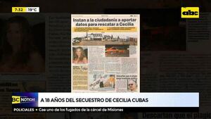 A 18 años del secuestro de Cecilia Cubas  - ABC Noticias - ABC Color