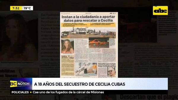A 18 años del secuestro de Cecilia Cubas - ABC Noticias - ABC Color