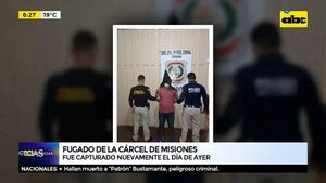 Cayó uno de los fugados de la cárcel de Misiones  - ABC Noticias - ABC Color