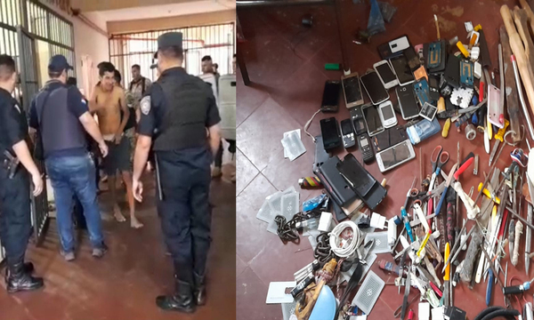 Armas blancas y objetos tras nueva requisa en cárcel de Coronel Oviedo - OviedoPress