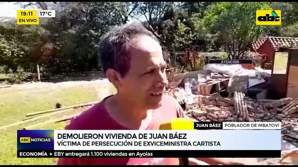 Demolieron vivienda de Juan Báez - ABC Noticias - ABC Color
