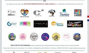 Advierten sobre empresas de turismo no habilitadas ante la SENATUR