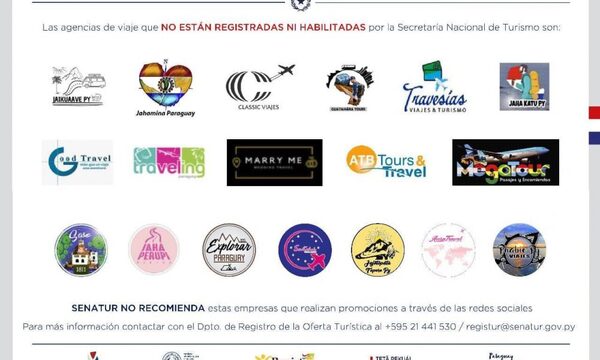 Advierten sobre empresas de turismo no habilitadas ante la SENATUR