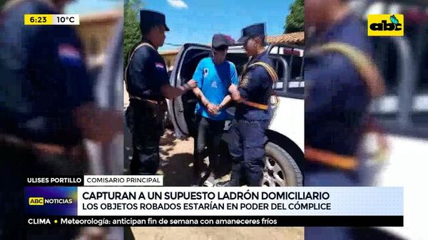 Capturan a un supuesto ladrón domiciliario - ABC Noticias - ABC Color