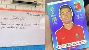 Crónica / [VIDEO] Tarea que dio la profe: Conseguir la figurita de Cristiano Ronaldo