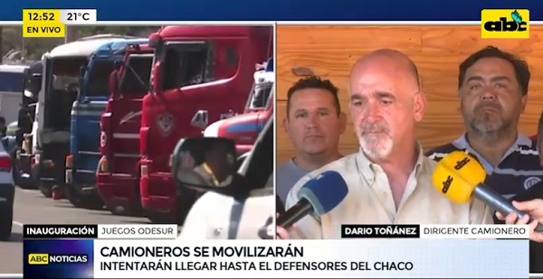 Camioneros anuncian manifestación en la inauguración de Odesur