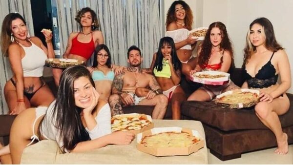 "O Urso", el modelo brasileño que convive en matrimonio múltiple con 8 mujeres