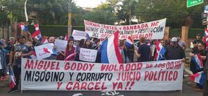 Ciudadanos exigen la destitución del “ofensor del pueblo” frente a la casa de Cartes - Política - ABC Color