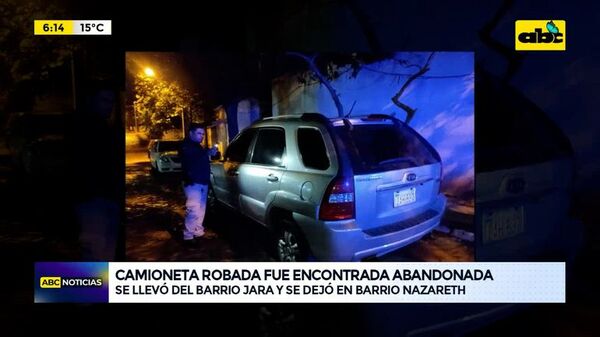 Camioneta robada fue encontrada abandonada - ABC Noticias - ABC Color