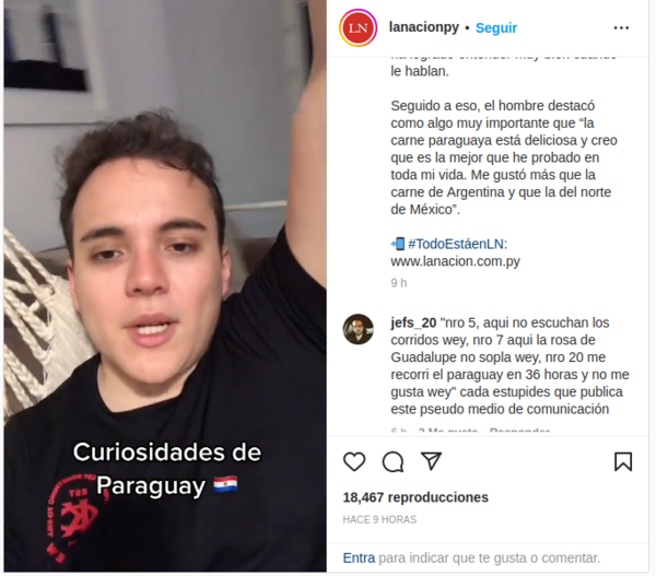 (VIDEO) Tiktoker charro habló sobre las “curiosidades de Paraguay”