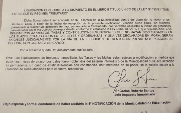 PLAN APRIETE: EMPIEZA A LLEGAR INTIMACIONES DE PAGO DE IMPUESTOS A LOS COMERCIANTES Y EN LOS BARRIOS