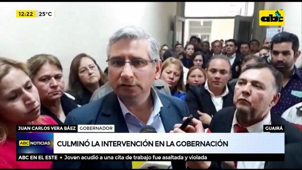 Culminó la intervención en la Gobernación de Guairá - ABC Noticias - ABC Color