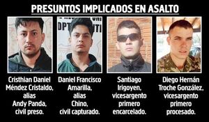 Dos militares y dos civiles detenidos por asalto - Policiales - ABC Color