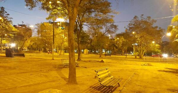La Nación / Ande repone lumínica en la Plaza Independencia como parte de los trabajos de revitalización